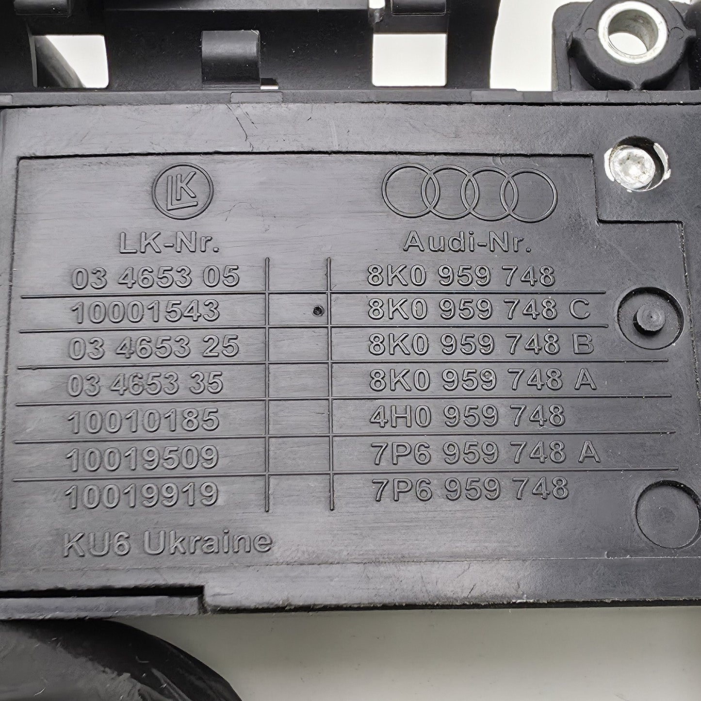 2008-2016 Audi Allroad Power Seat Adjustment Switch Right 8K0959748