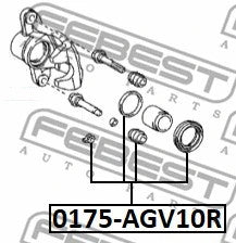 FEBEST 2009-2010 Toyota Venza Brake Caliper Repair Kit 0175-AGV10R