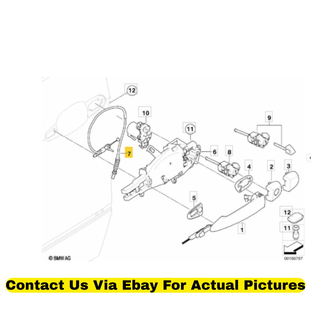 2012 BMW X6 Front Door Outside Handle Bowden Cable Used OEM 51217317561