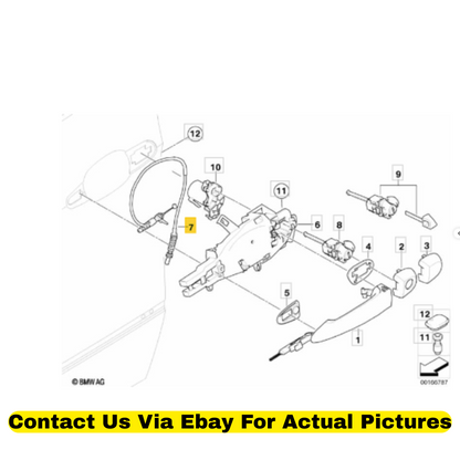 2012 BMW X6 Front Door Outside Handle Bowden Cable Used OEM 51217317561