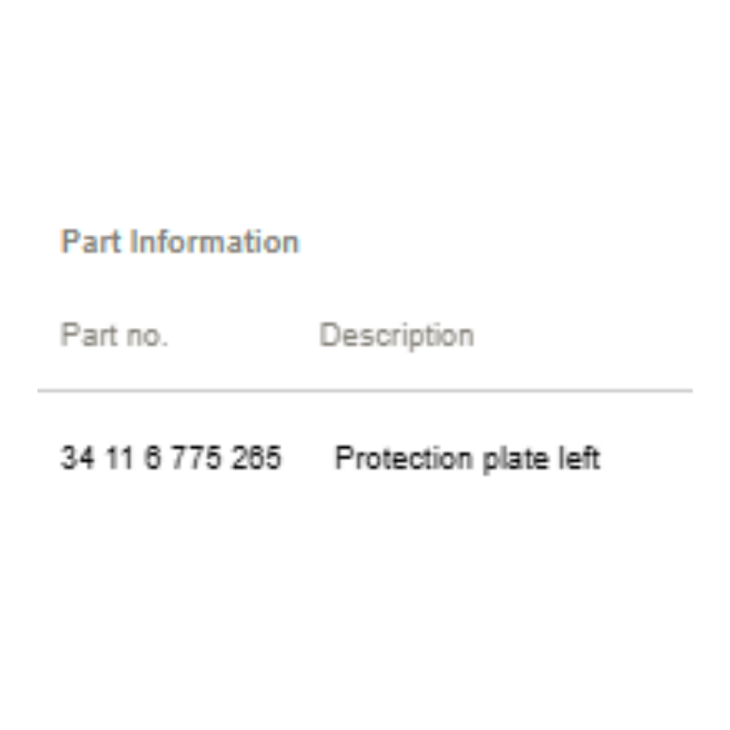 2011–2016 BMW 5 Series Front Left Brake Protection Plate Used OEM 34116775265