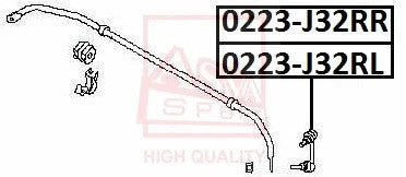 FEBEST 2008-2014 Nissan Murano Rear Right Stabilizer Link 0223-J32RR