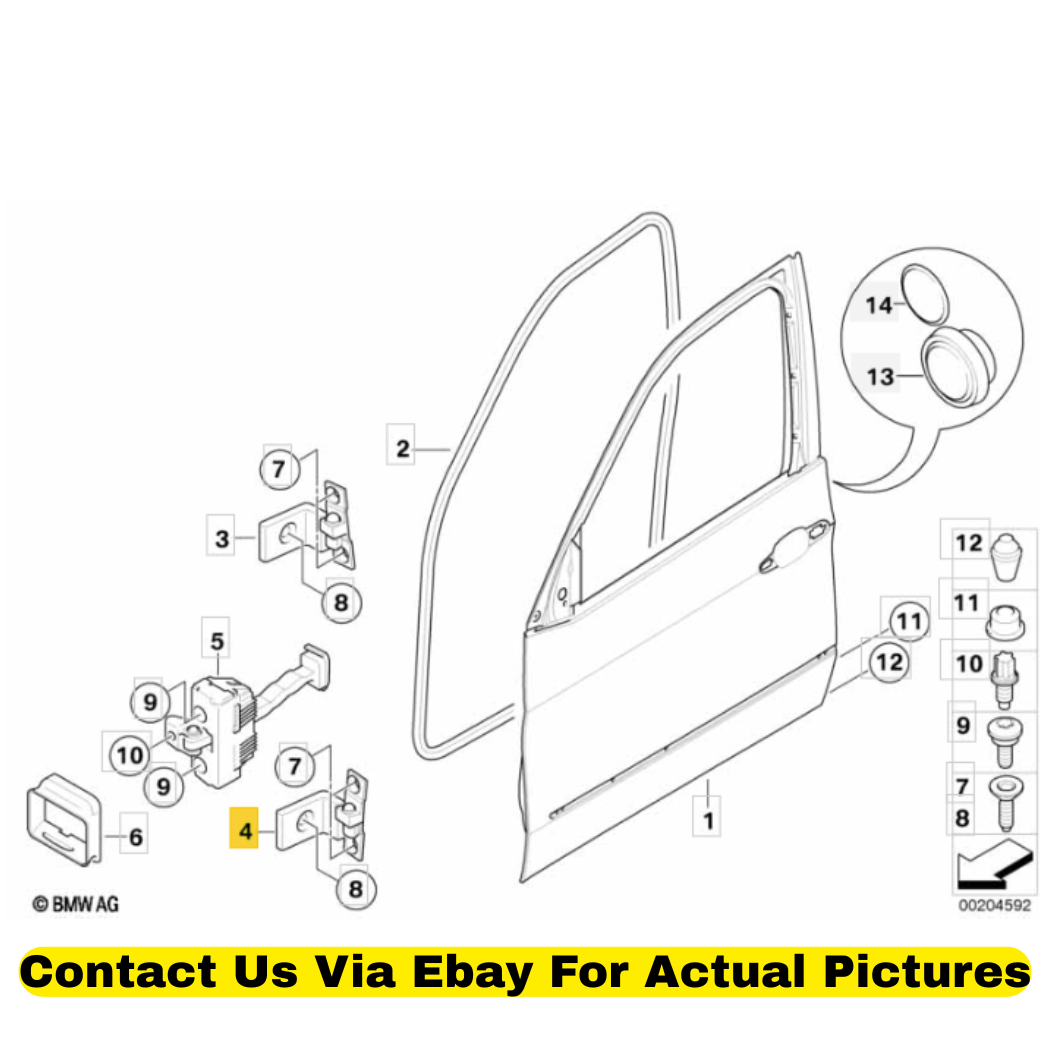 2012 BMW X6 Front Lower Left+Right Door Hinges - Used