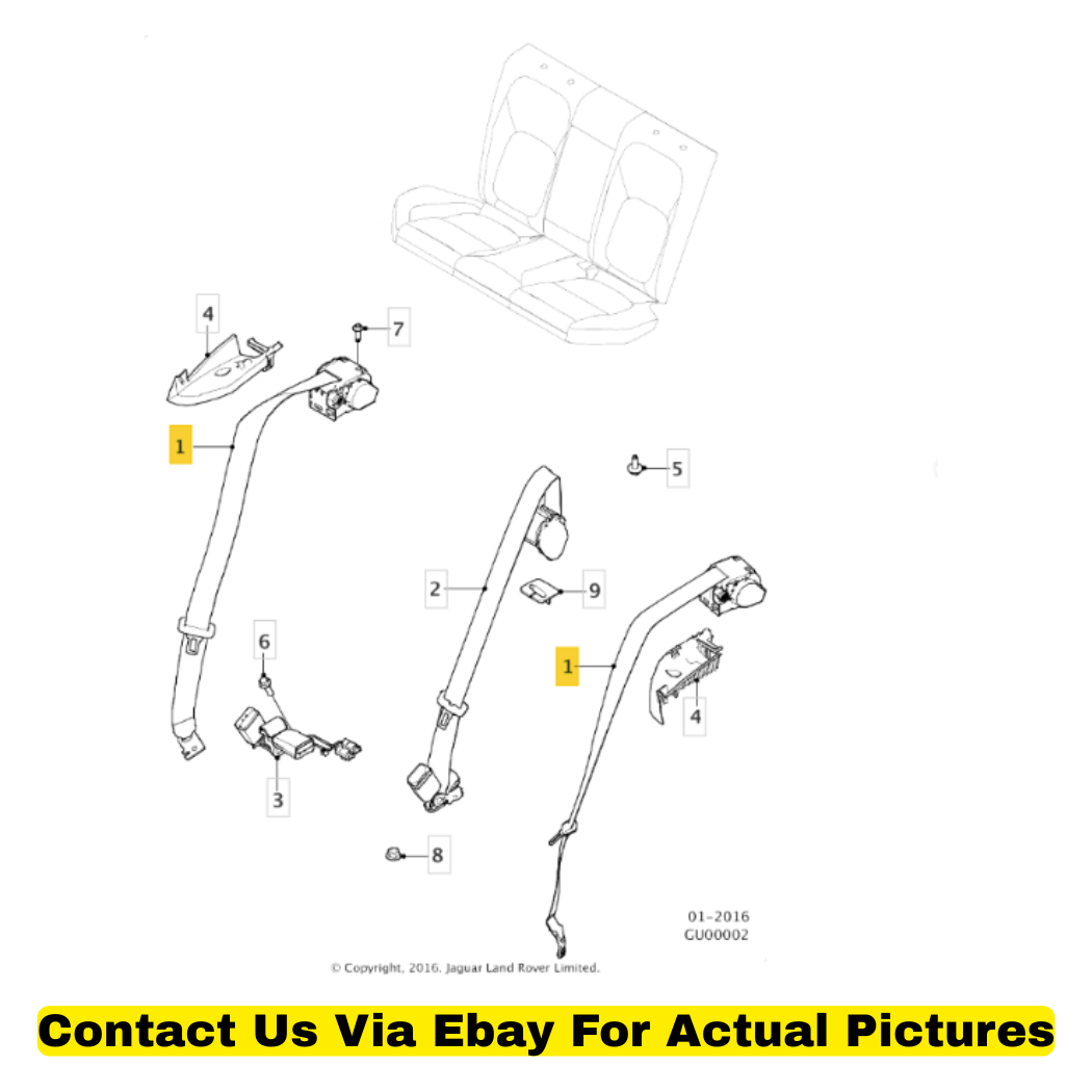 2018 Jaguar F-Pace LH & RH Seatbelts Used OEM T4A11103PVJ