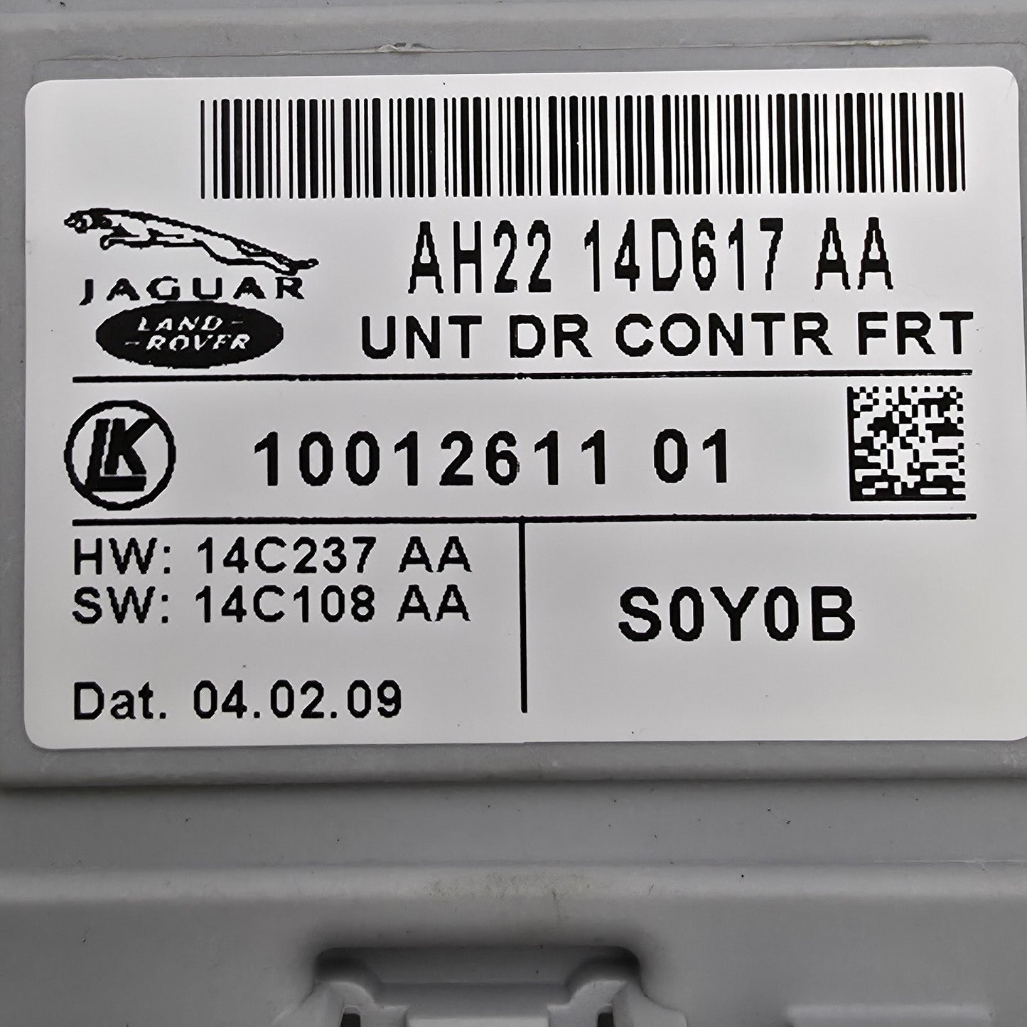 2009-2010 Jaguar XF DOOR CONTROL UNIT/MODULE AH2214D617AA