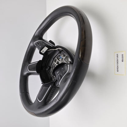 2014-2017 Audi A8 Leather Wood Steering Wheel with Shift Paddles 4H0419091AH