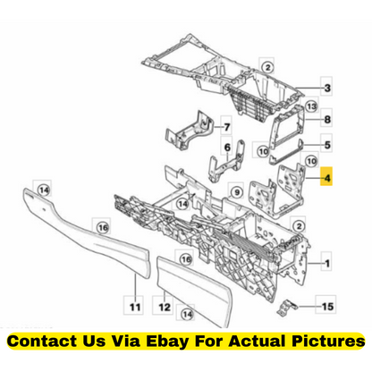 2012 BMW X6 Centre Console Rear Bracket Used OEM 51166954942