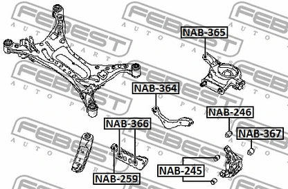 FEBEST 2012-2018 Nissan Altima Rear Transverse Arm Bushing NAB-366