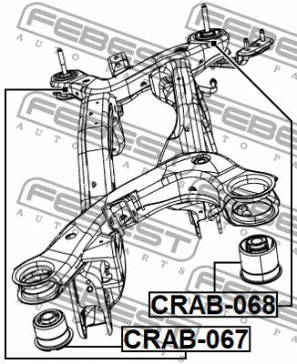 FEBEST 2007-2019 Chrysler 200 Subframe Rear Bushing CRAB-068