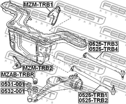 FEBEST 2001-2012 Ford EcoSport Rear Differential Mount MZM-TRB1