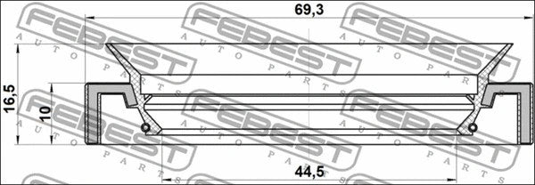 FEBEST TOYOTA, LEXUS DRIVE SHAFT OIL SEAL 44.5X69.3X10X16.5 - 95HAS-46691016C