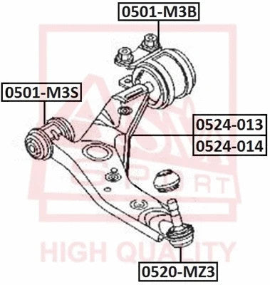 Febest 2004-2008 Mazda 3 Ball Joint Front Lower Arm 0520-MZ3