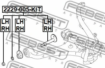 FEBEST 09-11 Kia Borrego Camber Adjusting Eccentric Bolt Kit 2229-005-KIT