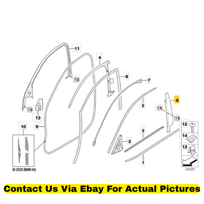 2012 BMW X6 B‑Pillar Window Frame Trim Pair Used OEM