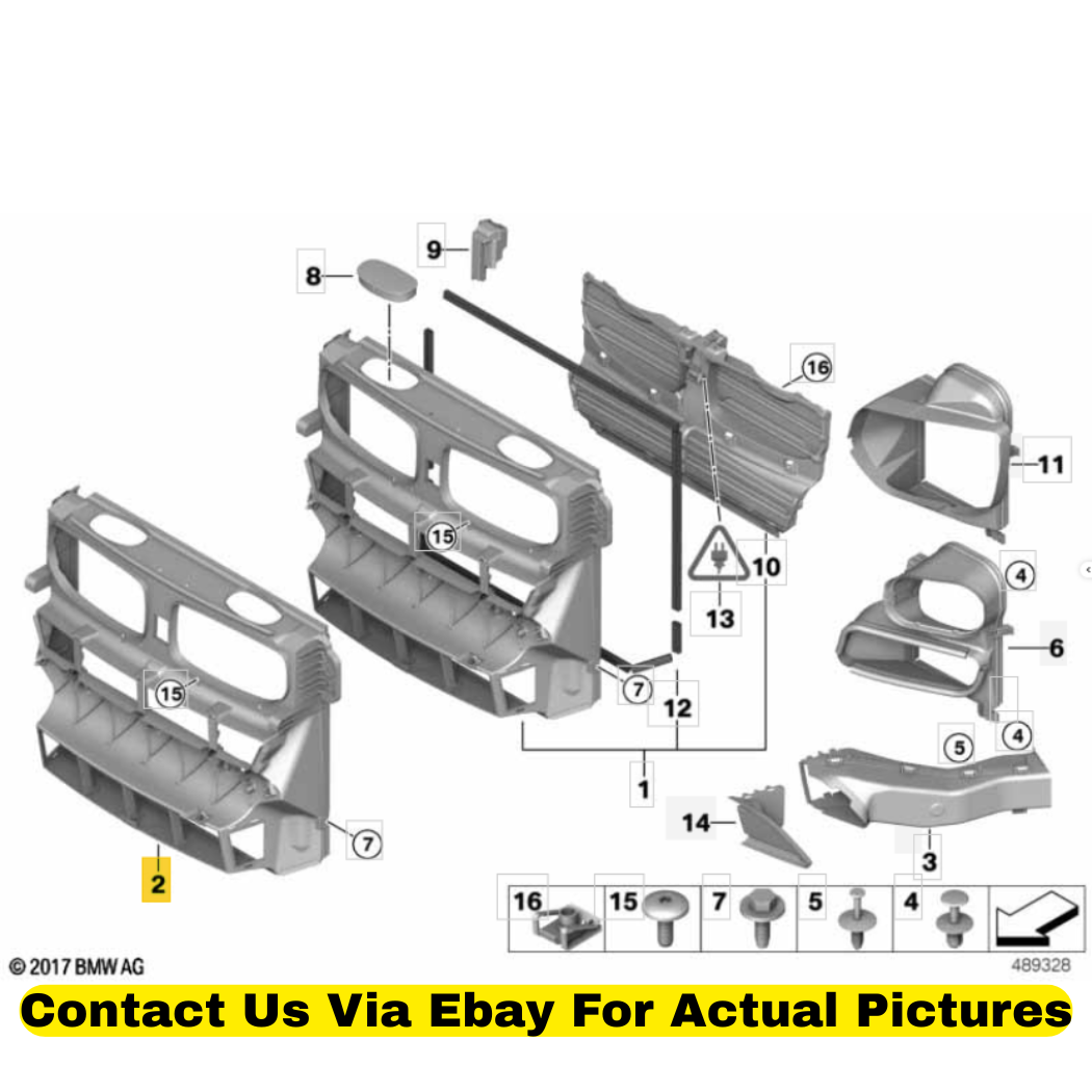 2012 BMW X6 Radiator Air Duct Used OEM 51647192758
