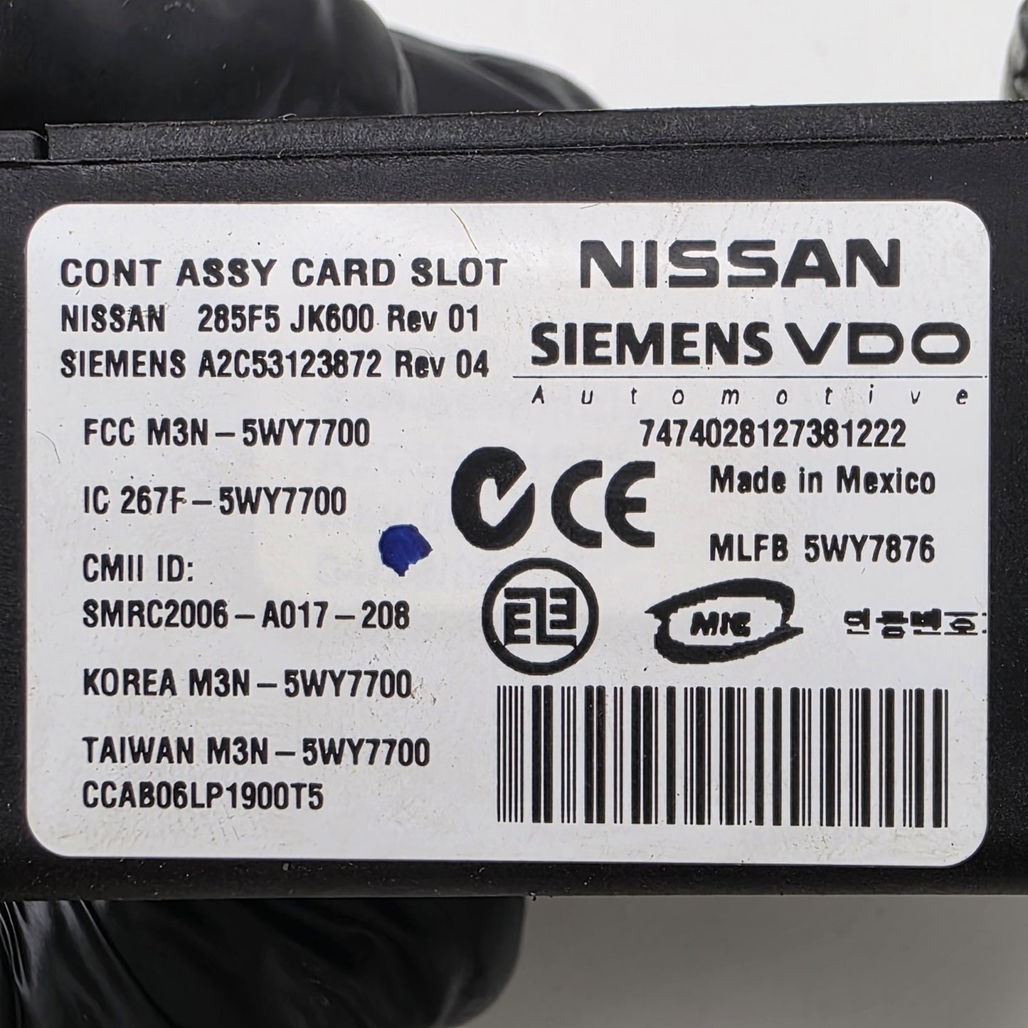 2007-2015 Infiniti G37 Controller Assy-Card Slot 285F5JK600