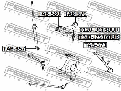 FEBEST 2001-2006 Lexus LS430 Front Bushing Rear Upper Control Arm TAB-580