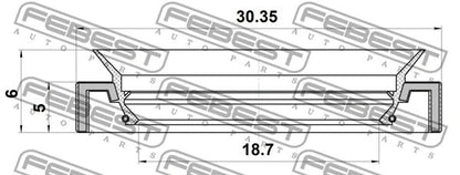 FEBEST BMW Steering Rack Oil Seal 95GAY-20300506X