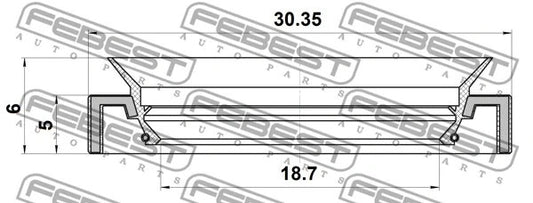FEBEST BMW Steering Rack Oil Seal 95GAY-20300506X
