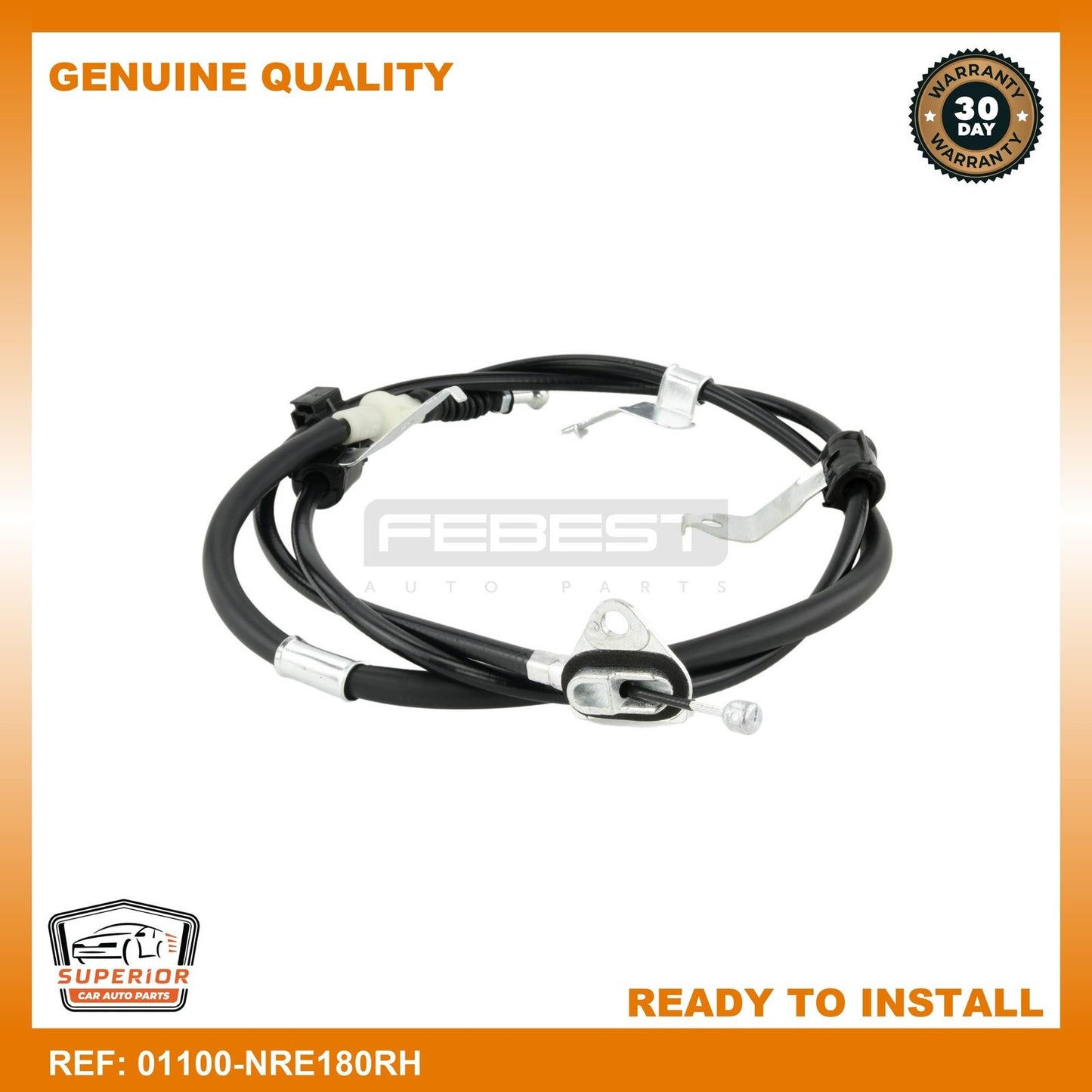 Febest Toyota 46420-02300 Parking Brake Cable 01100-NRE180RH