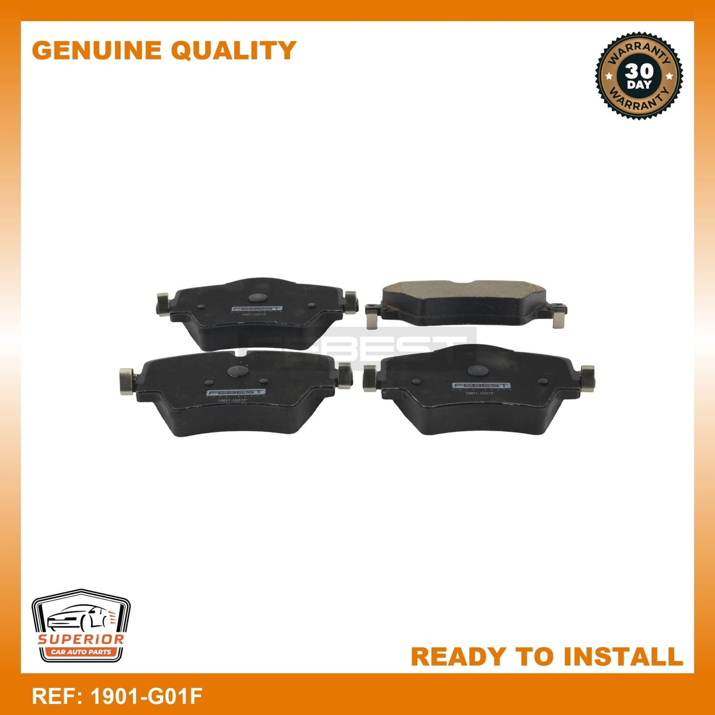 FEBEST BMW Pad Kit, Disc Brake, Front 1901-G01F