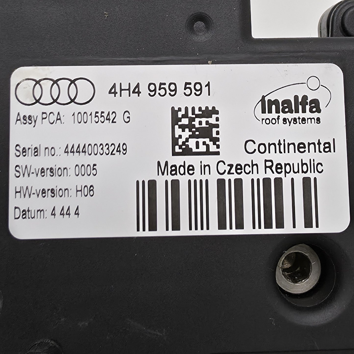 2011-2018 Audi A8 Panoramic Sunroof Motor 4H4959591