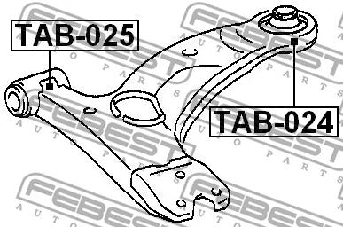 FEBEST 2002-2007 Toyota Corolla Rear Bushing Front Control Arm TAB-024
