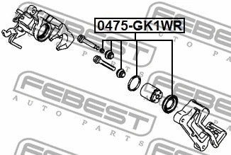 FEBEST 2012-2013 Mitsubishi Outlander Rear Brake Caliper Repair Kit 0475-GK1WR