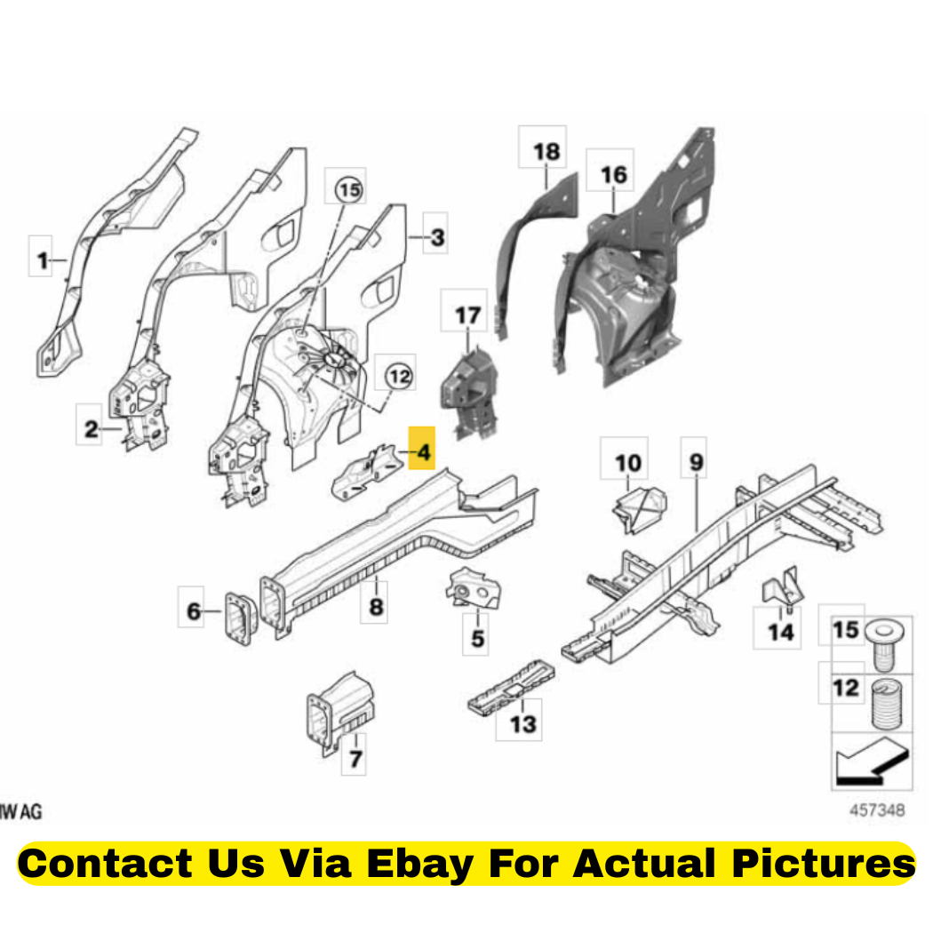 2012 BMW X6 Left Wheelhouse Brace Used OEM 41117174331