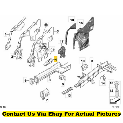 2012 BMW X6 Left Wheelhouse Brace Used OEM 41117174331