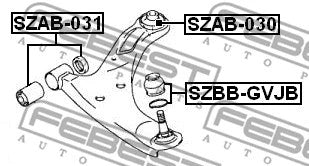 FEBEST 2005-2014 Suzuki Grand Vitara Front Bushing Front Control Arm SZAB-031