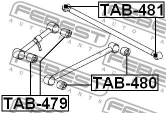 FEBEST 2007-2015 Lexus LX570 Rear Trailing Arm Bushing TAB-481
