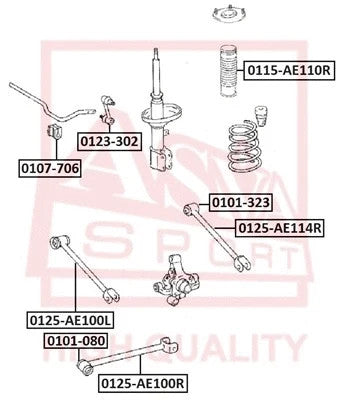 FEBEST TOYOTA Rear Lateral Control Rod 0125-AE100R