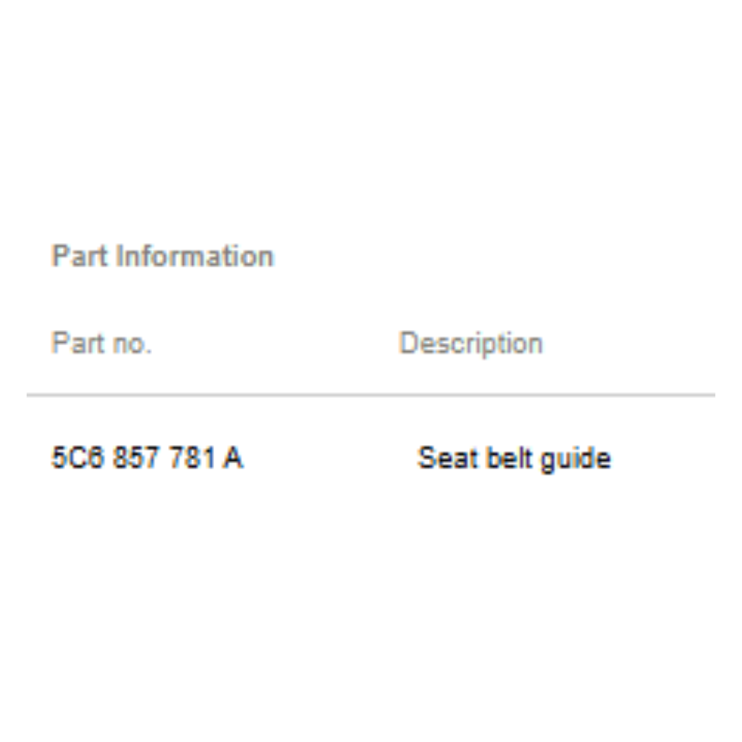 2011–2015 VW Jetta Rear Seat-Belt Guide Used OEM 5C6857781A