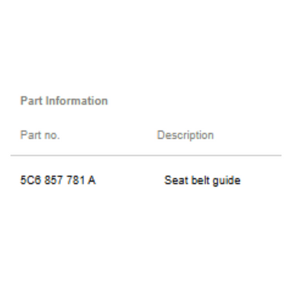 2011–2015 VW Jetta Rear Seat-Belt Guide Used OEM 5C6857781A