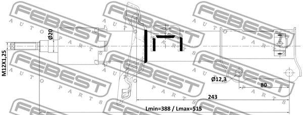 FEBEST 2017-2020 Hyundai Accent Shock Absorber Front Right Gas 12110-011FR