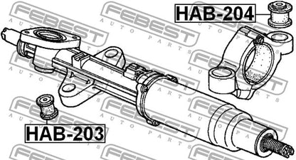 FEBEST 1997-2004 Honda Accord Steering Rack Bushing HAB-204
