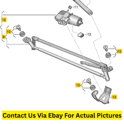 2017 Volkswagen Tiguan Window Wiper Mounting w/Motor & Aero Arms Used OEM