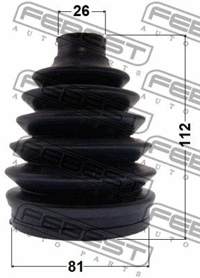 FEBEST 2011-2016 Mitsubishi ASX Boot Outer CV Joint Kit PVC 81x112x26 0417P-GA