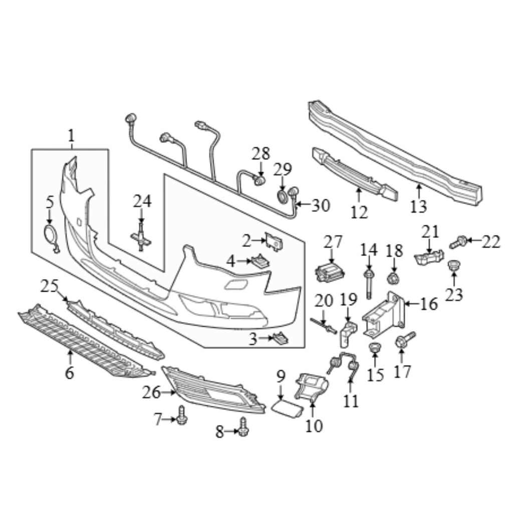 2013 Audi A4 Quattro Front Bumper Impact Bar Used OEM 8K0807113F