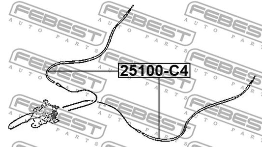 FEBEST 2003-2008 Peugeot 307 Parking Brake Cable 25100-C4