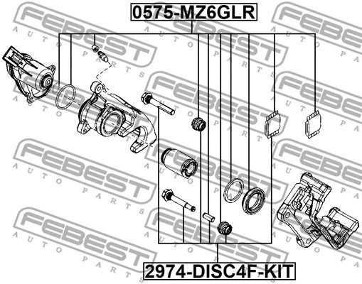 Febest 2018 Chevrolet Equinox Rear Brake Caliper Repair Kit 0575-MZ6GLR