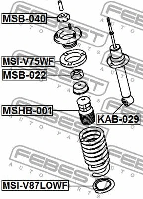 FEBEST 2006-2009 Mitsubishi Montero Front Shock Absorber Bushing MSB-022