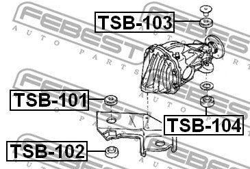 FEBEST TOYOTA, DAIHATSU DIFFERENTIAL BUSHING - TSB-104