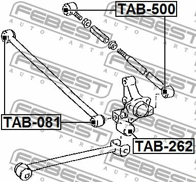 FEBEST 1997-2002 Toyota Corolla Rear Transverse Rod Bushing TAB-500