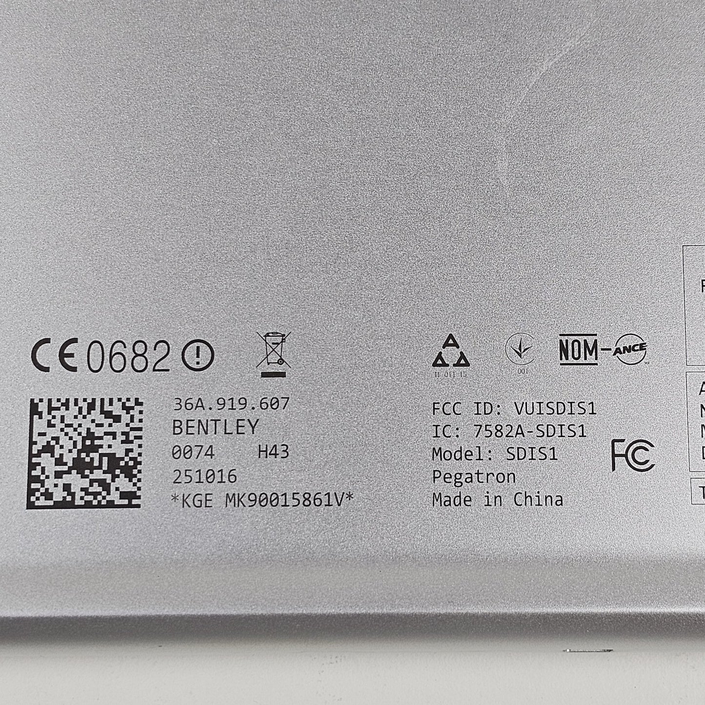 2015-2020 Bentley Bentayga Display Unit 36A919607