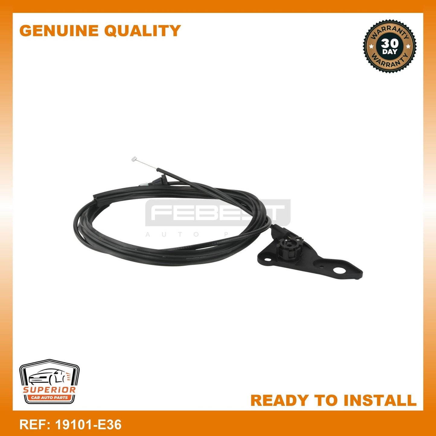 FEBEST BMW Bonnet Cable 19101-E36