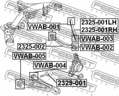 FEBEST 2003-2015 Audi Q7 Rear Lower Arm Bushing VWAB-005