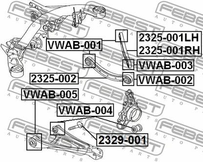 FEBEST 2003-2015 Audi Q7 Rear Lower Arm Bushing VWAB-005