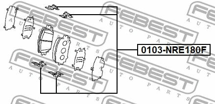 FEBEST 2016-2018 Toyota Camry Disc Brake Clip Set 0103-NRE180F